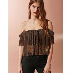 ✨UO Shimmer Off-the-Shoulder Top